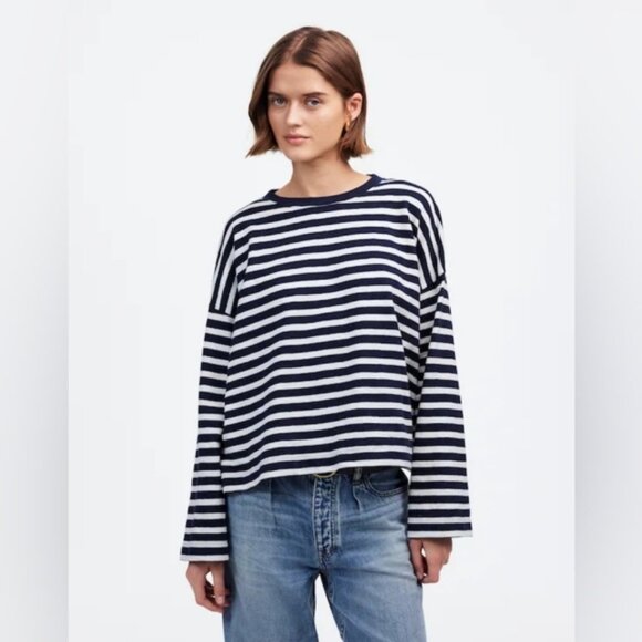 Madewell Tops - Madeweill Easy Crewneck Long Sleeve Tee Navy XL New with tags